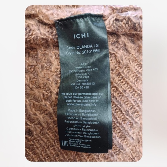 Ichi Textured  Knit Sweater Light Mahogany Colour Size XXL - Picture 14 of 14